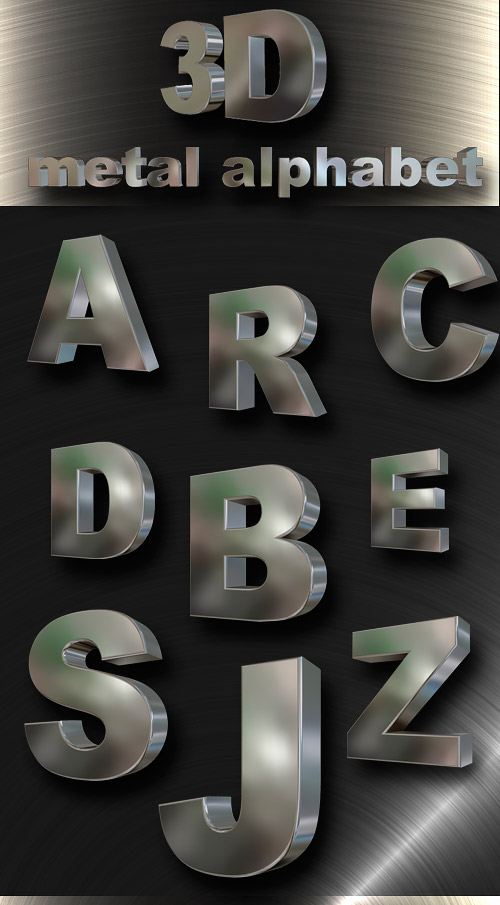 Скрап набор -3D алфавит #2